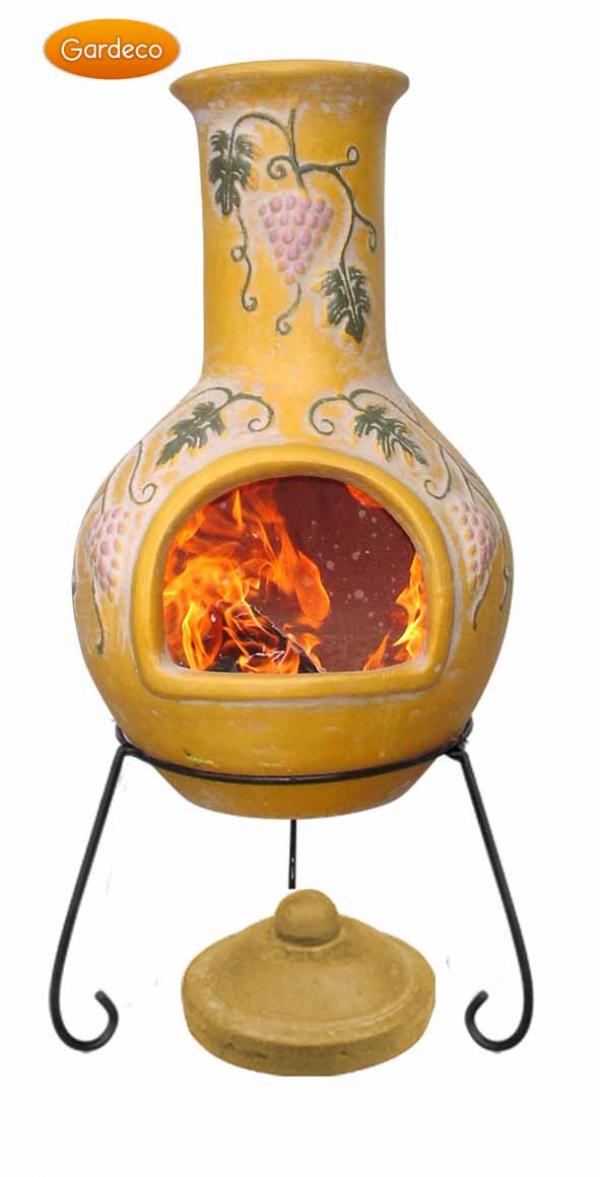 Grapes X-Large Mexican Chimenea in Yellow