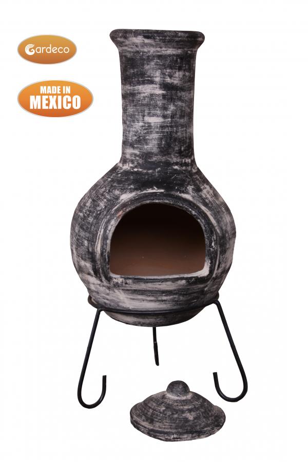 Colima X-Large Mexican Chimenea in Charcoal Grey