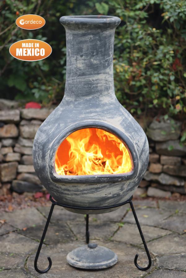 Colima X-Large Mexican Chimenea in Mid Grey