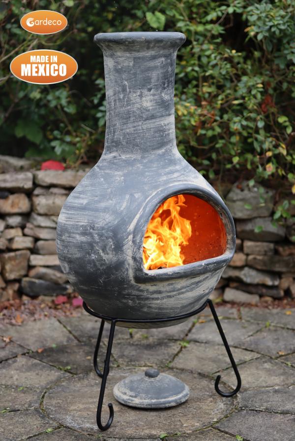 Colima X-Large Mexican Chimenea in Mid Grey