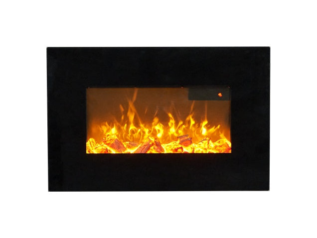 Sureflame WM-9334 Electric Wall Mounted Fire with Remote in Black, 26 Inch